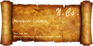 Novkov Csaba névjegykártya